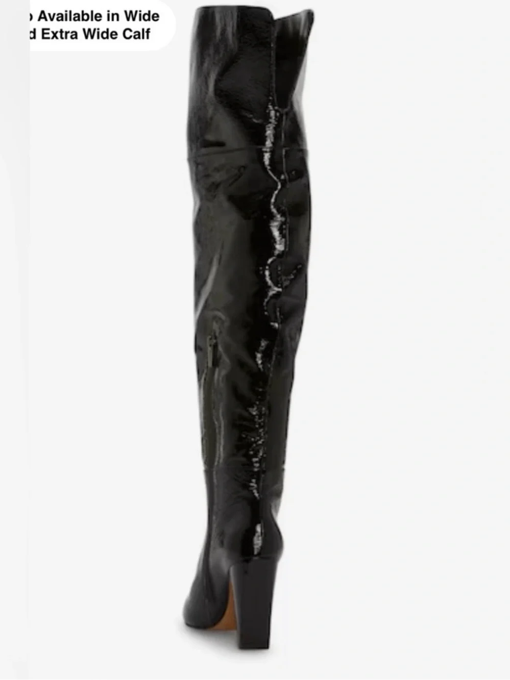 Vince Camuto Black Patent leather over-the-knee extra wide Pointed Toe Boot